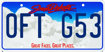 SD license plate 0FTG53