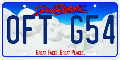 SD license plate 0FTG54