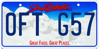 SD license plate 0FTG57