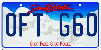 SD license plate 0FTG60