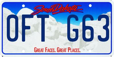 SD license plate 0FTG63