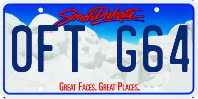 SD license plate 0FTG64