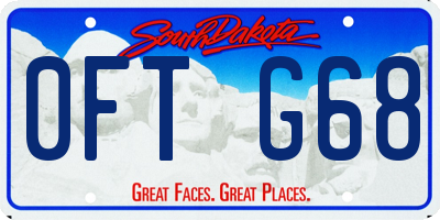 SD license plate 0FTG68