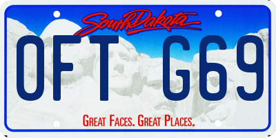SD license plate 0FTG69