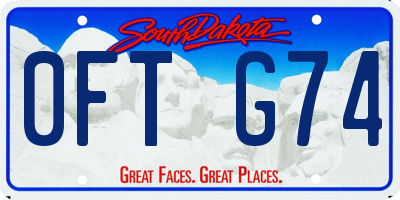 SD license plate 0FTG74