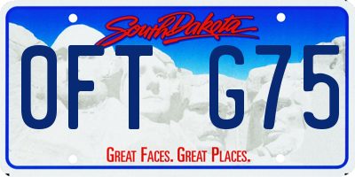 SD license plate 0FTG75