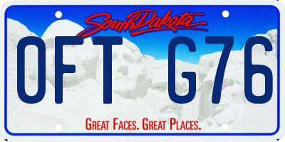 SD license plate 0FTG76