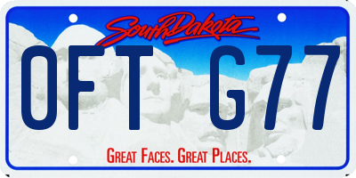 SD license plate 0FTG77