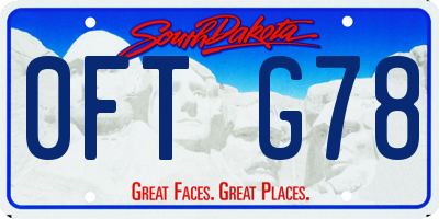SD license plate 0FTG78