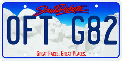 SD license plate 0FTG82