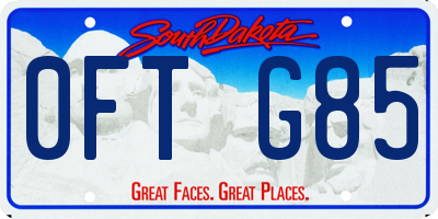 SD license plate 0FTG85