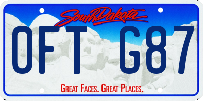 SD license plate 0FTG87