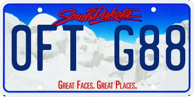 SD license plate 0FTG88