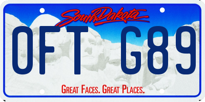 SD license plate 0FTG89
