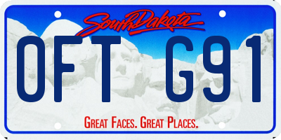 SD license plate 0FTG91