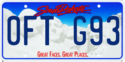 SD license plate 0FTG93
