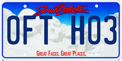 SD license plate 0FTH03