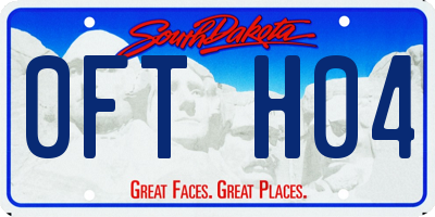 SD license plate 0FTH04
