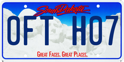 SD license plate 0FTH07