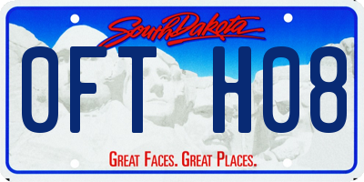 SD license plate 0FTH08