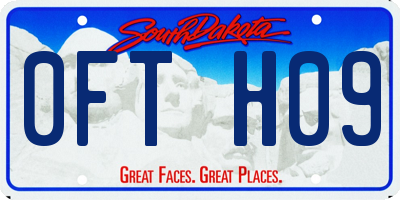 SD license plate 0FTH09