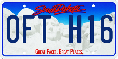 SD license plate 0FTH16