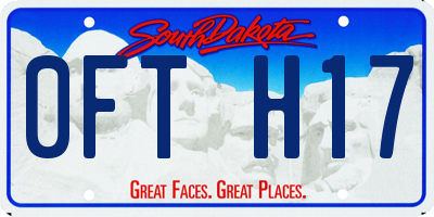 SD license plate 0FTH17