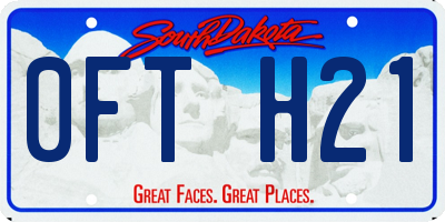 SD license plate 0FTH21