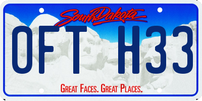 SD license plate 0FTH33