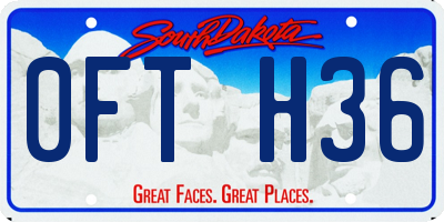 SD license plate 0FTH36