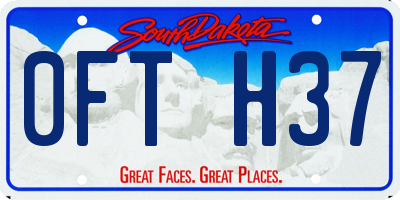SD license plate 0FTH37