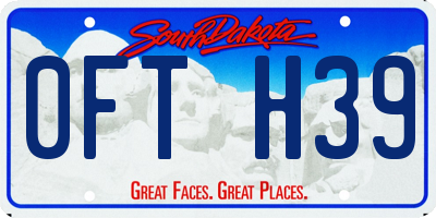 SD license plate 0FTH39