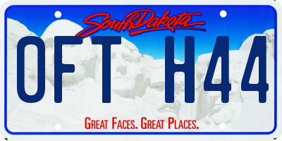 SD license plate 0FTH44