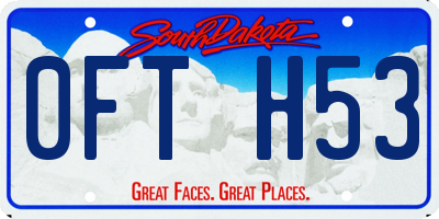 SD license plate 0FTH53