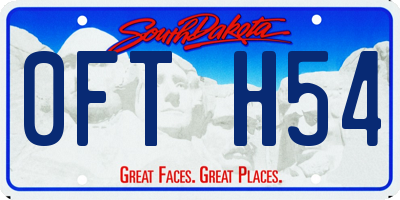 SD license plate 0FTH54