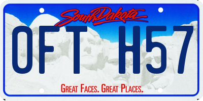 SD license plate 0FTH57
