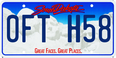 SD license plate 0FTH58