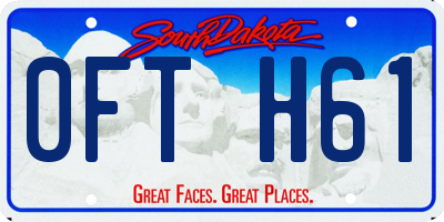 SD license plate 0FTH61