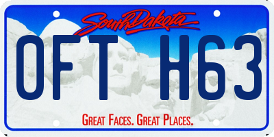 SD license plate 0FTH63
