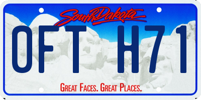SD license plate 0FTH71