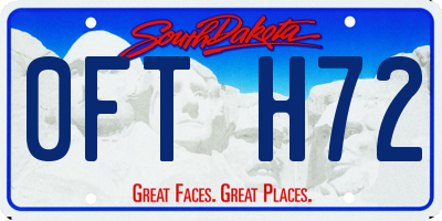 SD license plate 0FTH72