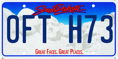 SD license plate 0FTH73
