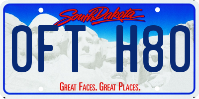 SD license plate 0FTH80