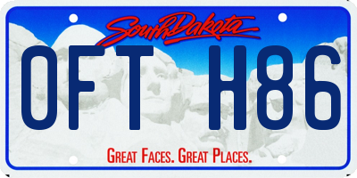 SD license plate 0FTH86