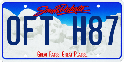 SD license plate 0FTH87