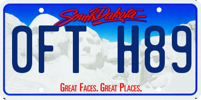 SD license plate 0FTH89