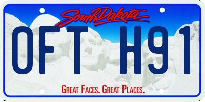 SD license plate 0FTH91