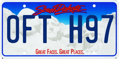 SD license plate 0FTH97