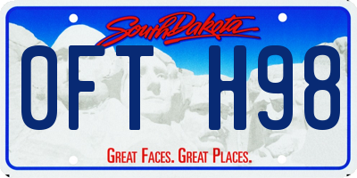 SD license plate 0FTH98