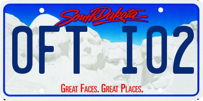 SD license plate 0FTI02